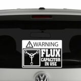 Warning Flux Capacitor In Use Vinyl Decal Sticker