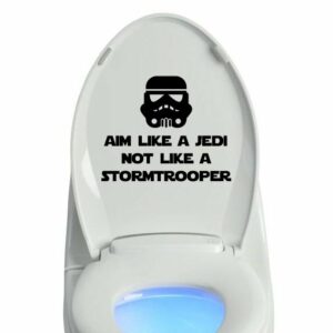 Aim Like A Jedi Not A StormTrooper Toilet Lid Vinyl Decal Sticker