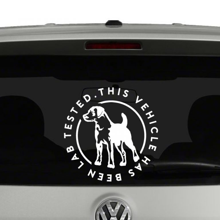 This Vehicle Has Been Lab Tested Labrador Dog Vinyl Decal Sticker