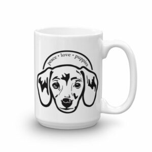 Peace Love Puppies Dachshund Dog Lovers Ceramic Mug