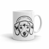 Peace Love Puppies Dachshund Dog Lovers Ceramic Mug