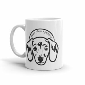 Peace Love Puppies Dachshund Dog Lovers Ceramic Mug