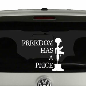 Freedom Has A Price Battle Cross Vinyl Decal Sticker