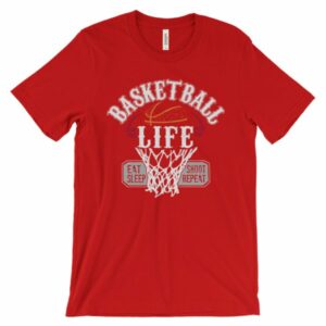 Basketball Is Life Eat Sleep Shoot Repeat T-Shirt - Image 6
