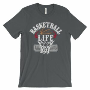 Basketball Is Life Eat Sleep Shoot Repeat T-Shirt - Image 4