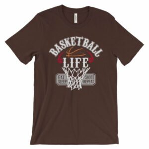Basketball Is Life Eat Sleep Shoot Repeat T-Shirt - Image 2