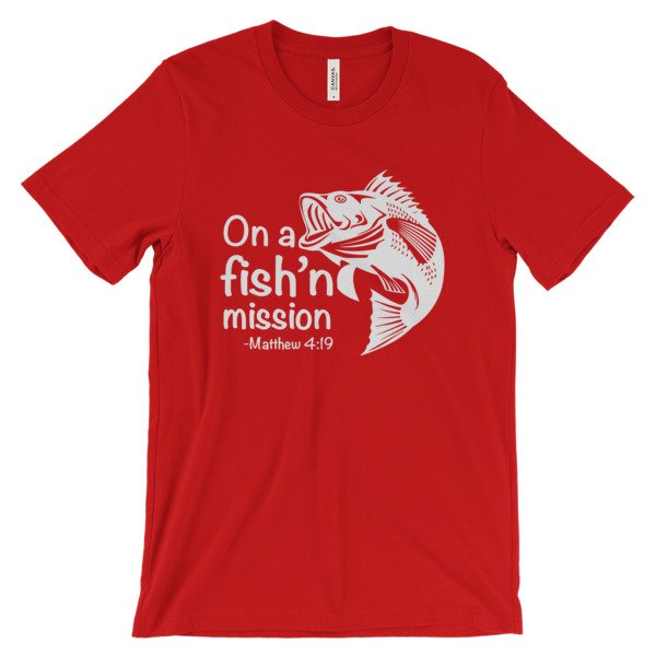 On A Fishing Mission Matthew 4:19 Fisher of Men T-Shirt (Color: Black, Size: 3XL)