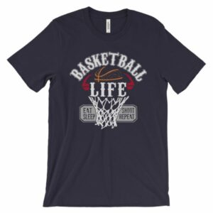 Basketball Is Life Eat Sleep Shoot Repeat T-Shirt - Image 5