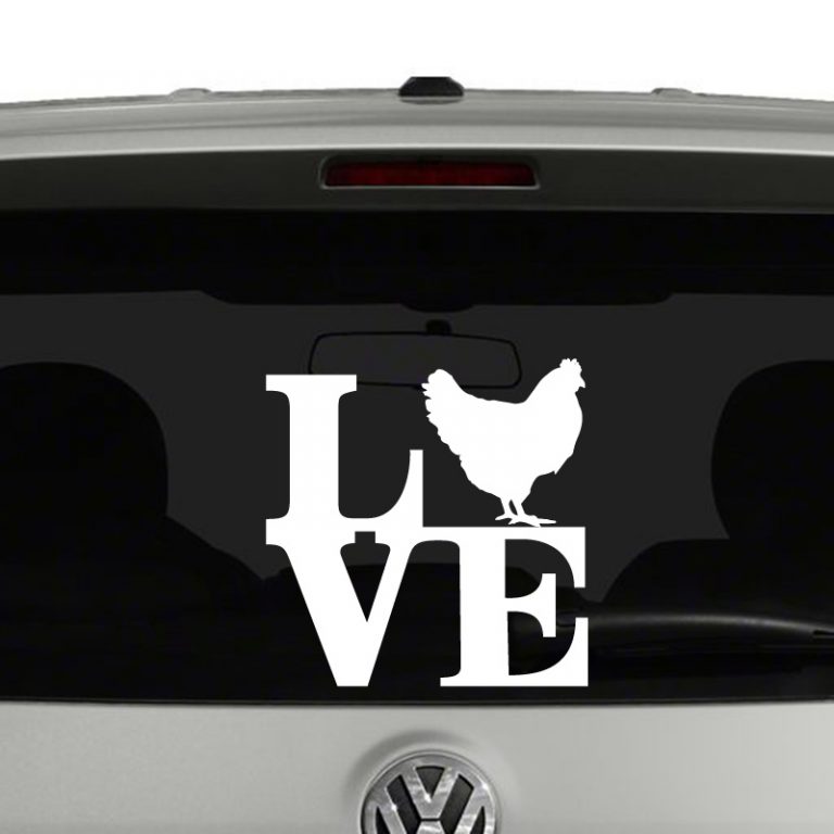 Love Chickens Chicken Silhouette Vinyl Decal Sticker