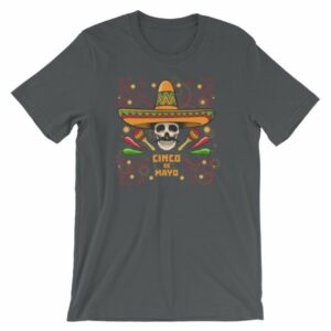Cinco De Mayo Fiesta Skull In Sombrero Festival T-Shirt - Image 7