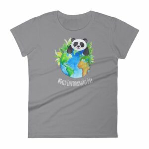 World Environment Day Globe and Panda Awareness Women's T-Shirt - Image 5