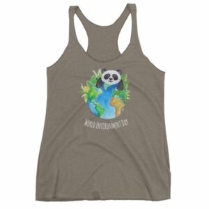 World Environment Day Globe and Panda Awareness Women's Tank Top - Image 6