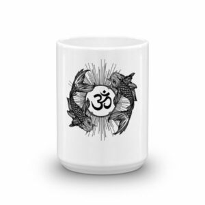 Koi Fish Yin Yang Aum Om Symbol Coffee Mug - Image 6