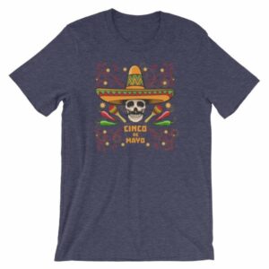 Cinco De Mayo Fiesta Skull In Sombrero Festival T-Shirt - Image 5