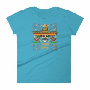 Cinco De Mayo Fiesta Skull In Sombrero Festival Women's T-Shirt - Image 7