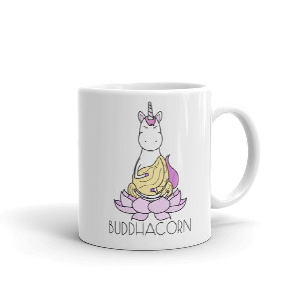 Buddhacorn Meditating Unicorn Monk in Lotus Yoga Coffee Mug