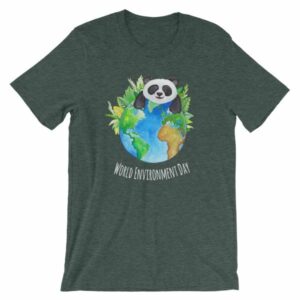 World Environment Day Globe and Panda Awareness T-Shirt - Image 4