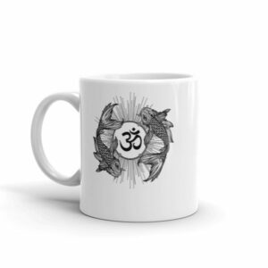 Koi Fish Yin Yang Aum Om Symbol Coffee Mug - Image 2