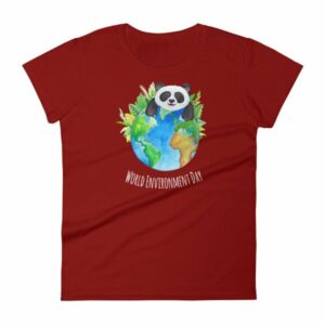 World Environment Day Globe and Panda Awareness Women's T-Shirt - Image 8