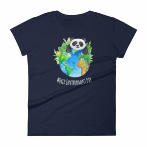 World Environment Day Globe and Panda Awareness Women's T-Shirt - Image 4