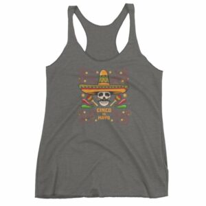 Cinco De Mayo Fiesta Skull In Sombrero Festival Women's Tank Top - Image 4