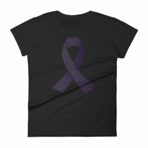 Fibromyalgia Word Cloud Awareness Ribbon Women's T-Shirt - Image 3
