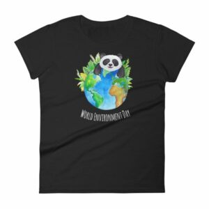 World Environment Day Globe and Panda Awareness Women's T-Shirt