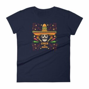 Cinco De Mayo Fiesta Skull In Sombrero Festival Women's T-Shirt - Image 4