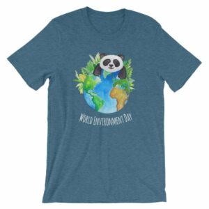 World Environment Day Globe and Panda Awareness T-Shirt - Image 3