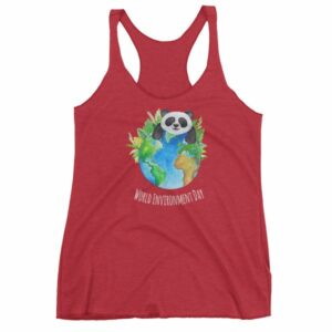 World Environment Day Globe and Panda Awareness Women's Tank Top - Image 9