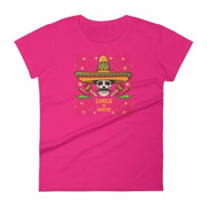 Cinco De Mayo Fiesta Skull In Sombrero Festival Women's T-Shirt - Image 9