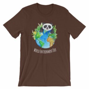 World Environment Day Globe and Panda Awareness T-Shirt - Image 2