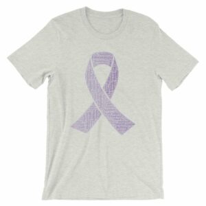 Fibromyalgia Word Cloud Awareness Ribbon T-Shirt - Image 8