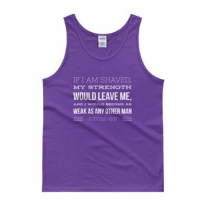 If I Am Shaven.. Judges 16:17 Funny Beard Lover Tank top - Image 3