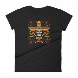Cinco De Mayo Fiesta Skull In Sombrero Festival Women's T-Shirt