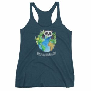 World Environment Day Globe and Panda Awareness Women's Tank Top - Image 3
