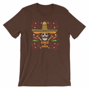 Cinco De Mayo Fiesta Skull In Sombrero Festival T-Shirt - Image 2