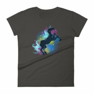 Unicorn Colorful Sparkling Black Unicorn Women's T-Shirt - Image 2