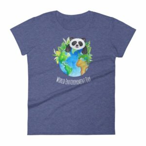 World Environment Day Globe and Panda Awareness Women's T-Shirt - Image 6