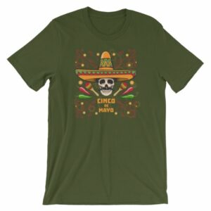 Cinco De Mayo Fiesta Skull In Sombrero Festival T-Shirt - Image 6