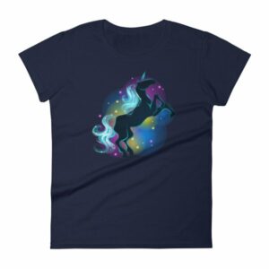 Unicorn Colorful Sparkling Black Unicorn Women's T-Shirt - Image 4
