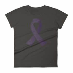 Fibromyalgia Word Cloud Awareness Ribbon Women's T-Shirt - Image 4