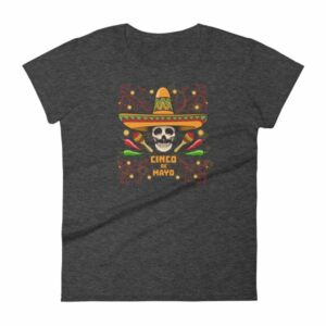 Cinco De Mayo Fiesta Skull In Sombrero Festival Women's T-Shirt - Image 3