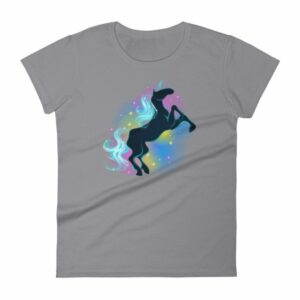 Unicorn Colorful Sparkling Black Unicorn Women's T-Shirt - Image 5