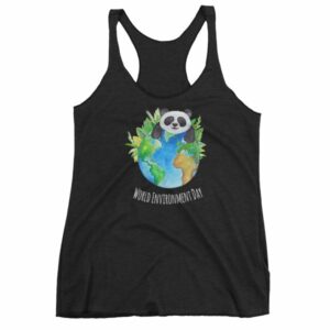 World Environment Day Globe and Panda Awareness Women's Tank Top