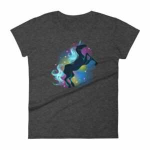 Unicorn Colorful Sparkling Black Unicorn Women's T-Shirt - Image 3