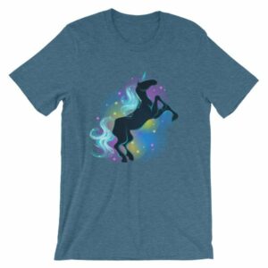 Unicorn Colorful Sparkling Black Unicorn T-Shirt - Image 2