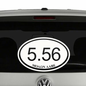 Rifle 5.56 Molon Labe AR15 Rifle 2nd Amendment Vinyl Decal Sticker