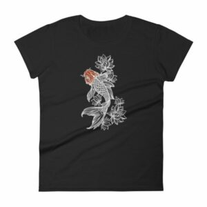 Koi Fish With Lotus Flowers Koi Fish Lovers Women's T-Shirt