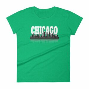 Chicago The Windy City Skyline and Reflection Women's T-Shirt - Image 10